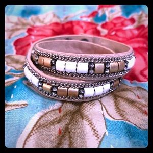 Stella and dot leather wrap bracelet